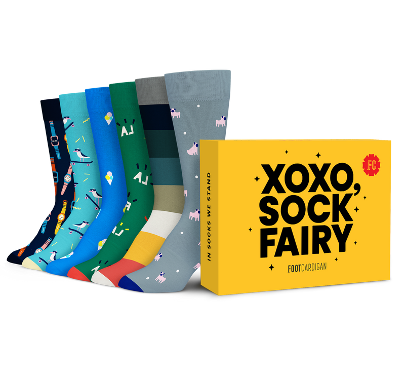 surprise socks. delivered monthly. smiles guaranteed.