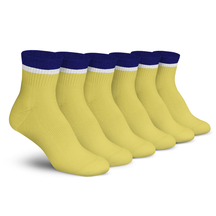 Stripe Ankle 3 Pack - Yellow / White / Navy