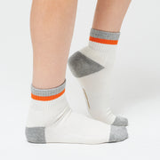 Stripe Ankle 3 Pack - White / Orange / Grey
