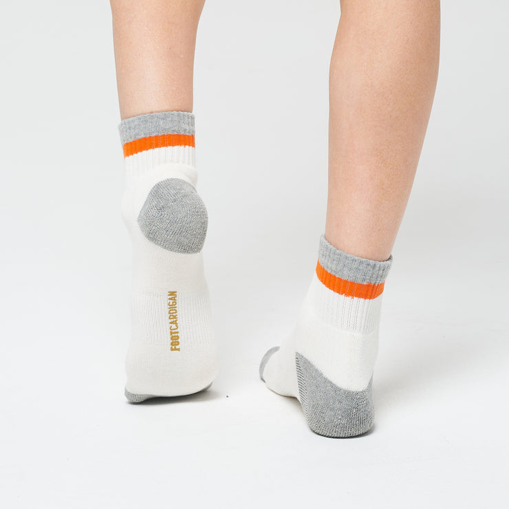 Stripe Ankle 3 Pack - White / Orange / Grey