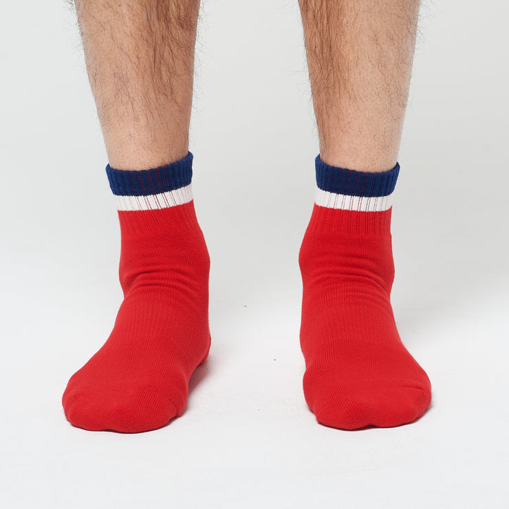 Stripe Ankle 3 Pack - Red / White / Navy