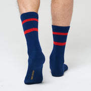 Navy Red Stripe Crew - 3 Pack