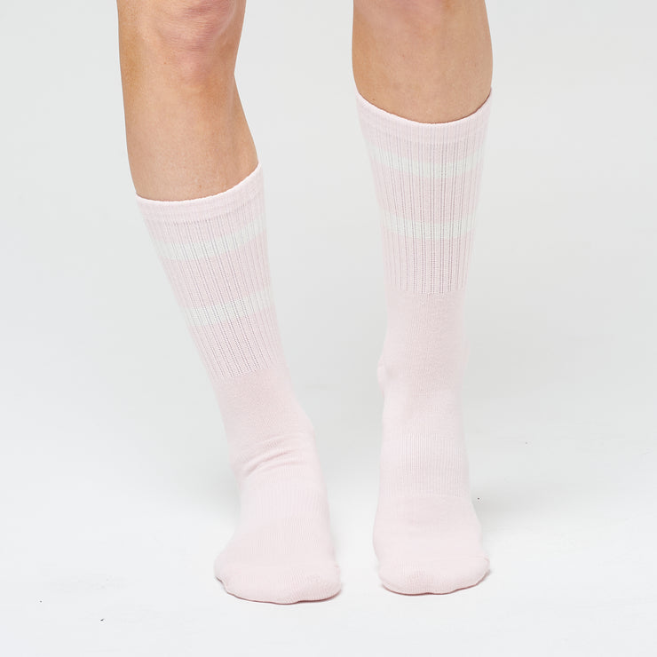 Pink White Stripe Crew - 3 Pack