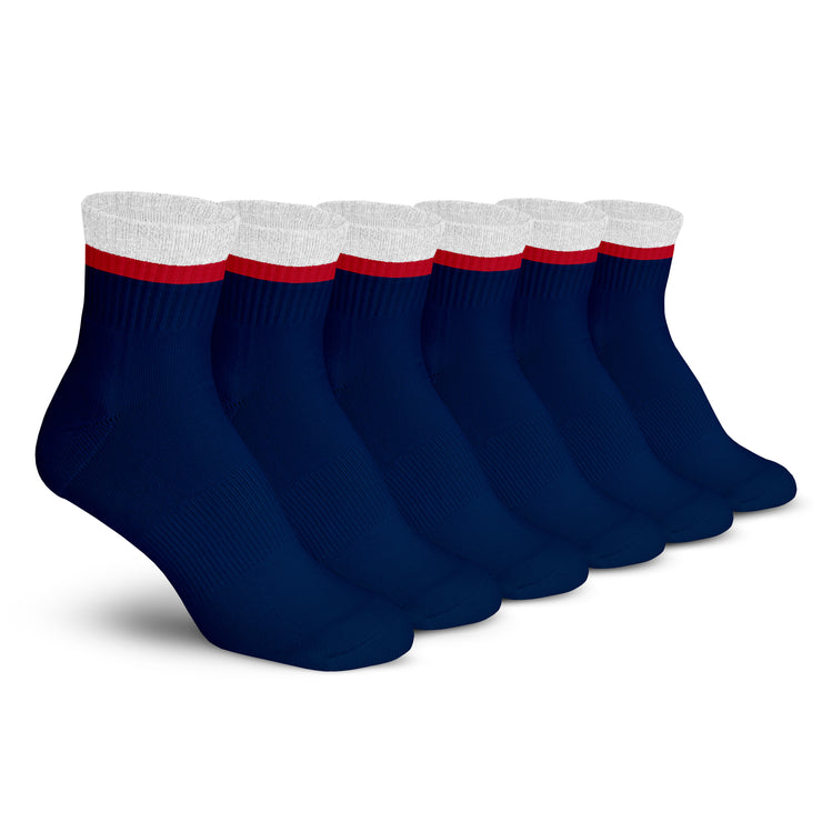 Stripe Ankle 3 Pack - Navy / Red / White