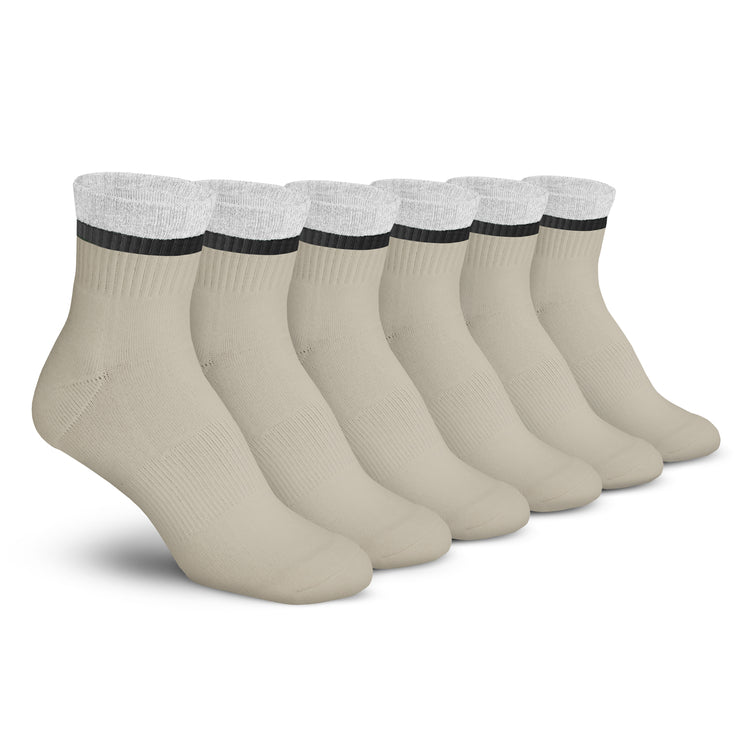 Stripe Ankle 3 Pack - Oatmeal / Black / White
