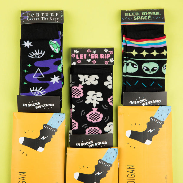 some novelty socks from the subscription