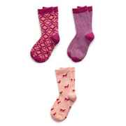 Assorted Girl's Pack of 3 Kids Socks Richer Poorer 6 - 8 Years D GSP-SS1504-M