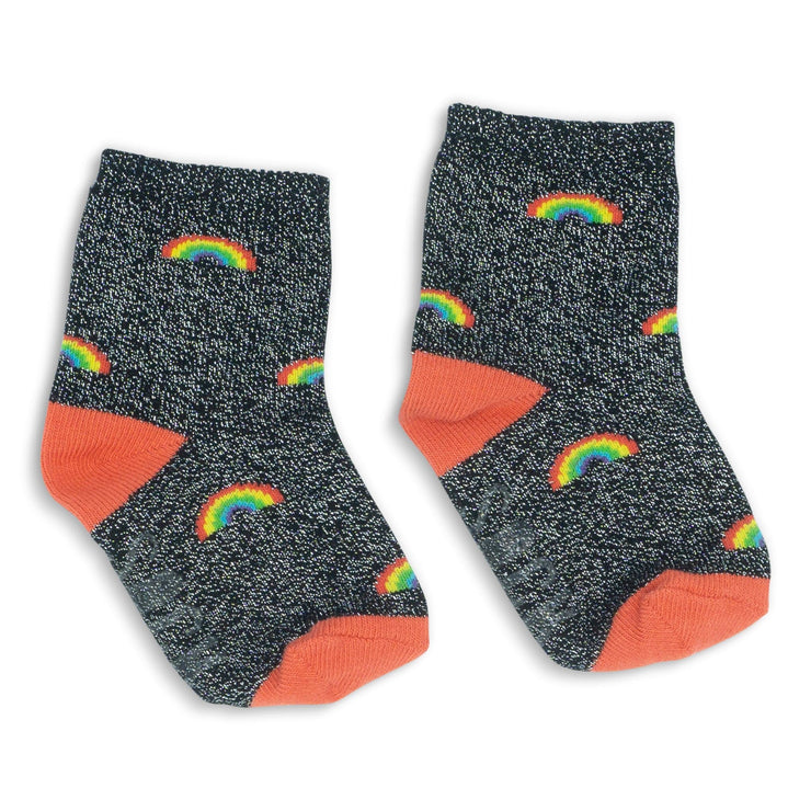 Glitter Over the Rainbow Toddler Crew Socks